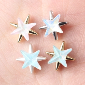 Colorful resin hexagram star jewelry charms with golden and silver metal finish