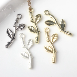Minimalist Zinc Alloy Tree Branch Leaf Pendant Charm For DIY Necklace Bracelet Making Accessories Nature Inspired Jewelry