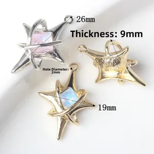 Ciondolo stella con opale centrale per gioielli fai-da-te, dimensioni 26x19mm dettagli