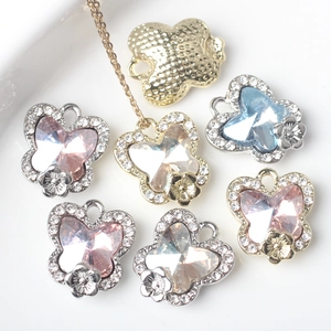 Butterfly Zirconia Pendant Alloy Crystal Charms For DIY Necklace Bracelet Earring Jewelry Making Accessories Pendant Only