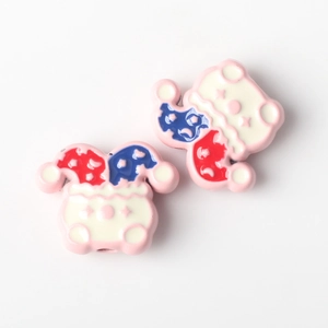 Macro shot of colorful clown spacer beads for DIY jewelry making and crafting