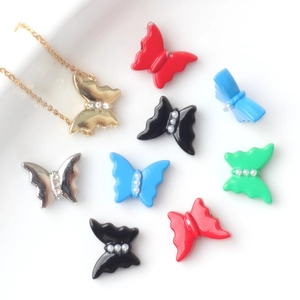 Cuentas de Mariposa de Aleación para Creación de Joyas DIY Con Perlas Artificiales de Imitación Strass para Pulseras Collares Artesanía