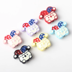 Colorful circus clown alloy charms with enamel finish for DIY jewelry bracelet making