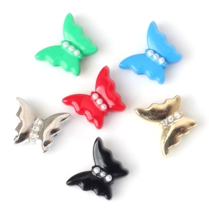 Set de cuentas de mariposa de aleación con perlas y strass para bisutería artesanal