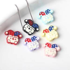 Alloy Clown Loose Beads For Jewelry Making DIY Bracelet Necklace Earrings Spray Painted Colorful Cartoon Charms For Unisex