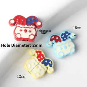 Colorful clown alloy beads for DIY jewelry with 2mm hole and 5mm thickness dimensions