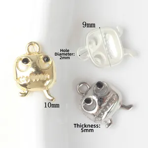 DIY Alloy Halloween monster pendants in gold and silver colors with 2mm hole
