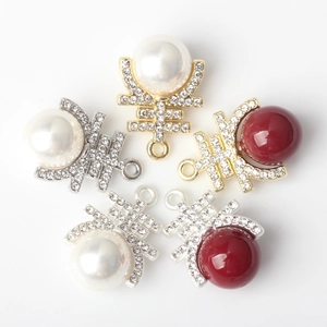 Anhänger aus Perlen und Strass für DIY-Schmuck, vergoldete und versilberte Ausführung