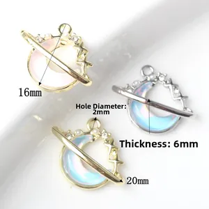 Mond-Anhänger mit Perlen und Strass für DIY Schmuckherstellung 16mm 20mm Zubehör