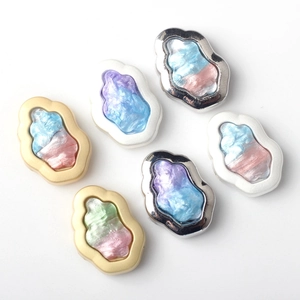 Cloud-shaped resin and alloy charms with marble pattern for DIY jewelry making