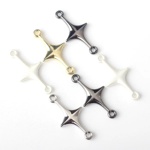 Minimalist alloy star cross connectors for DIY jewelry making in multi-color metal finishes