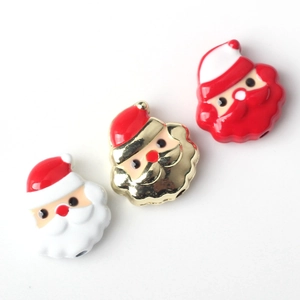 Three colorful Santa Claus alloy beads for Christmas DIY jewelry making and crafts
