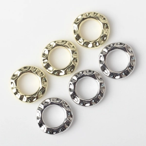 Textured geometric alloy ring pendants in gold and silver for DIY jewelry making