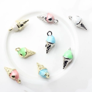 Colorful ice cream pendants in zinc alloy for DIY earring and jewelry making