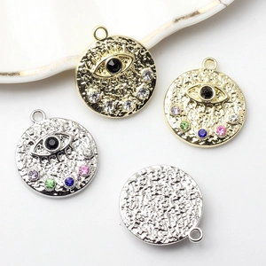 Colorful evil eye charms in gold and silver finish for DIY jewelry making