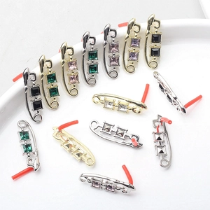 Componenti per Orecchini a Spilla da Balia in Lega di Zinco Con Strass Quadrati Intarsiati Accessori per Gioielli DIY