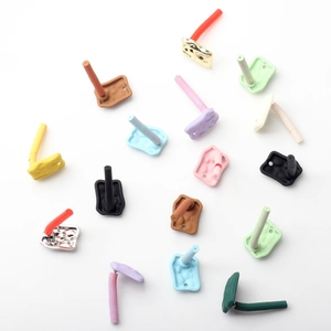 DIY geometric alloy earrings base with matte colorful painted finish and metal texture