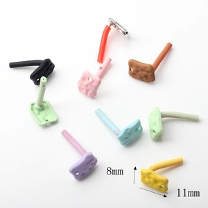 L-shaped geometric colorful spray-painted DIY earring components in 8 matte colors