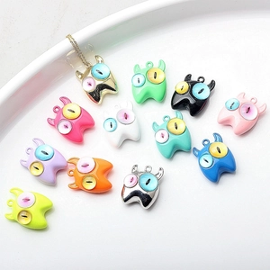 Cartoon Monster Kleiner Teufel Legierung Emaille Anhänger Bunte Große Augen DIY Schmuckherstellung Erkenntnisse Armband Halskette Charm