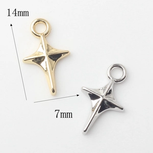 Mini ciondoli a stella in lega oro e argento per gioielli fai da te, 14x7mm