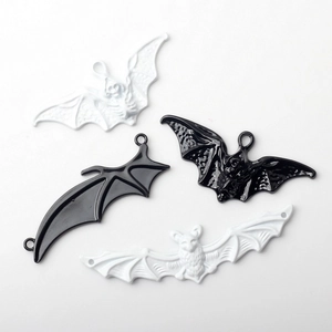 Alloy Enamel Bat Pendants For Halloween Jewelry Making Gothic Bat Wing Charms DIY Necklace Earring Accessories