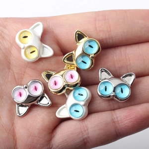 Lindas cuentas de ojo de gato de aleación para pulseras y collares de bricolaje