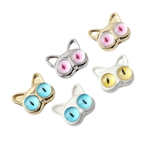 Lindas cuentas de gato de aleación en varios colores para hacer joyas de pulseras DIY