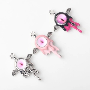 Gothic bat wing eye pendants in three colors for DIY jewelry necklaces and bracelets