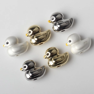 DIY charm beads set featuring colorful small duck designs for jewelry making