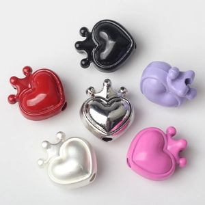 Alloy Crown Heart Charms Pendants DIY Bracelet Necklace Jewelry Making Accessories Multi Color Painted Zinc Alloy Beads