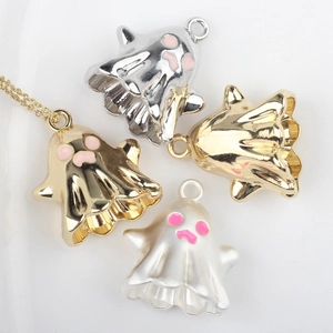 Halloween Gespenst Anhänger Zinklegierung Cartoon Geist Pendants Für DIY Halskette Armband Schmuckherstellung Zubehör