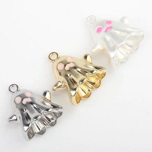 Halloween-Geisteranhänger aus Legierung in Gold, Silber und Weiß für DIY-Schmuck