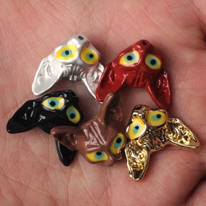 Pendentifs têtes de chat renard en alliage de cinq couleurs pour bijoux et colliers DIY