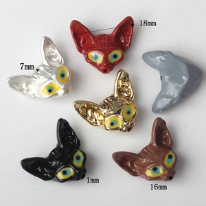 Pendentifs tête de chat Sphynx en alliage de six couleurs pour bracelets DIY bijoux