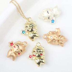DIY Cartoon Katze Löwe Zinklegierung Emaille Charms Anhänger Stern Dekoration Schmuckherstellung Zubehör Für Armbänder Halsketten Damen Kinder