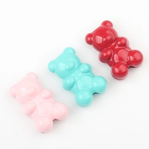 Colorful glossy gummy bear alloy beads for DIY jewelry making necklaces and bracelets