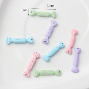 Bunte bonbonförmige Legierungsanhänger mit 'Sweet'-Gravur für DIY-Schmuckherstellung