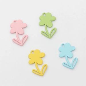 Mini-Blumenanhänger aus Legierung in Pastellfarben für DIY-Ohrringe und Schmuckherstellung