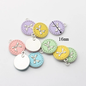 16mm Macaron-Emaille-Bogenanhänger in verschiedenen Farben für DIY-Armbänder und Ketten