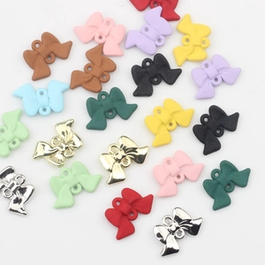 Mini Schleife Legierung Verbinder Anhänger Bunt Lackiert Doppel Anhänger Schmuckherstellung Zubehör Für Ohrringe Armbänder DIY Handwerk Zubehör