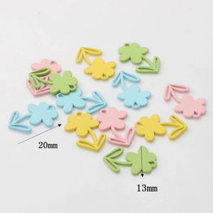 Mini Makronen Bunte Legierung Blumenanhänger für DIY Schmuckherstellung Ohrringe 20x13mm