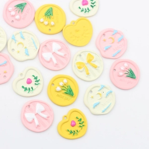 Mode Legierung Macaron Blume Schleife Herz Relief Anhänger Charms Für DIY Schmuckherstellung Handgefertigte Ohrring Halskette Zubehör
