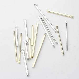 Pendentifs rectangulaires minimalistes en alliage poli or et argent pour bijoux DIY