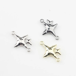 Sternförmige Legierungsverbinder für DIY-Schmuck in Gold, Silber und Gunmetal-Schwarz