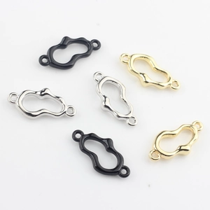 6er-Set geometrische hohle Verbinder in Gold, Silber und Schwarz für DIY-Schmuckherstellung