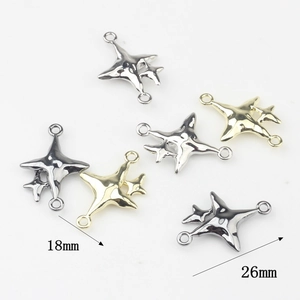 Minimalistische Stern-Anhänger aus Legierung in Silber Gold und Schwarz für DIY-Schmuck