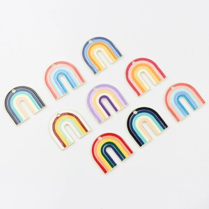 Bunte geometrische U-förmige Regenbogen-Emaille-Anhänger für die Schmuckherstellung