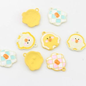 Bunte Legierungsanhänger mit Ente und Spiegelei für DIY-Schmuckherstellung