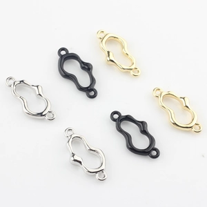 Geometrische Wellenverbinder in Gold, Silber und Schwarz für DIY-Ohrringe und Schmuck