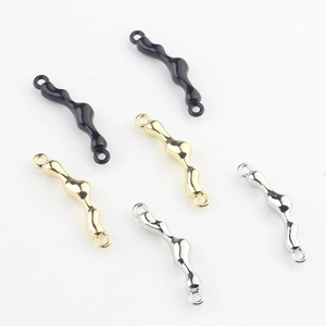 Wellenförmige Verbinder aus Zinklegierung in Gold, Silber und Schwarz für DIY-Schmuck